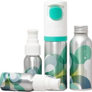 wype | home & away bundle | toilet roll gel | flushable wet wipe alternative | holiday essentials | cosmos organic | 1 x applicator, 2 x refills (100ml), 2 x mini (30ml)