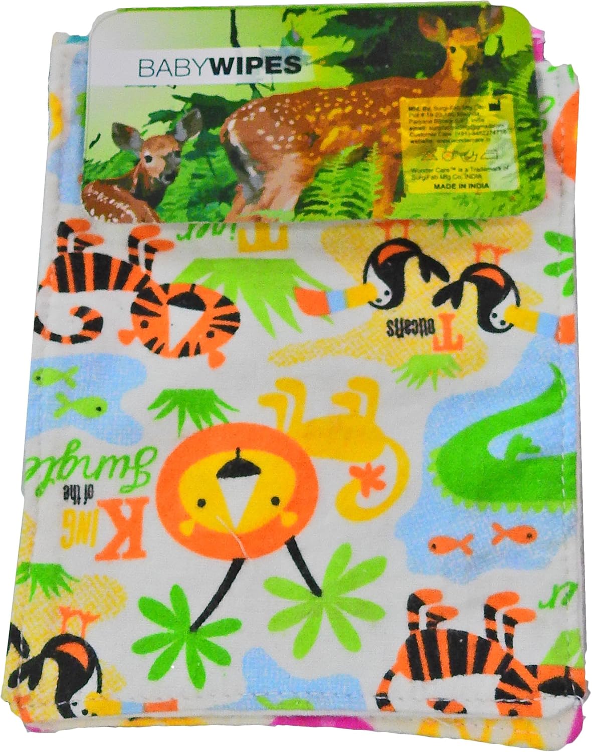 wonder care reusable baby wipes 100% cotton flannel cloth 2 layers assorted color prints refill pack 5" x 7" inches (10+2 free) wonder care reusable baby wipes 100% cotton flannel cloth 2 layers assorted color prints refill pack 5" x 7" inches (10+2 free)