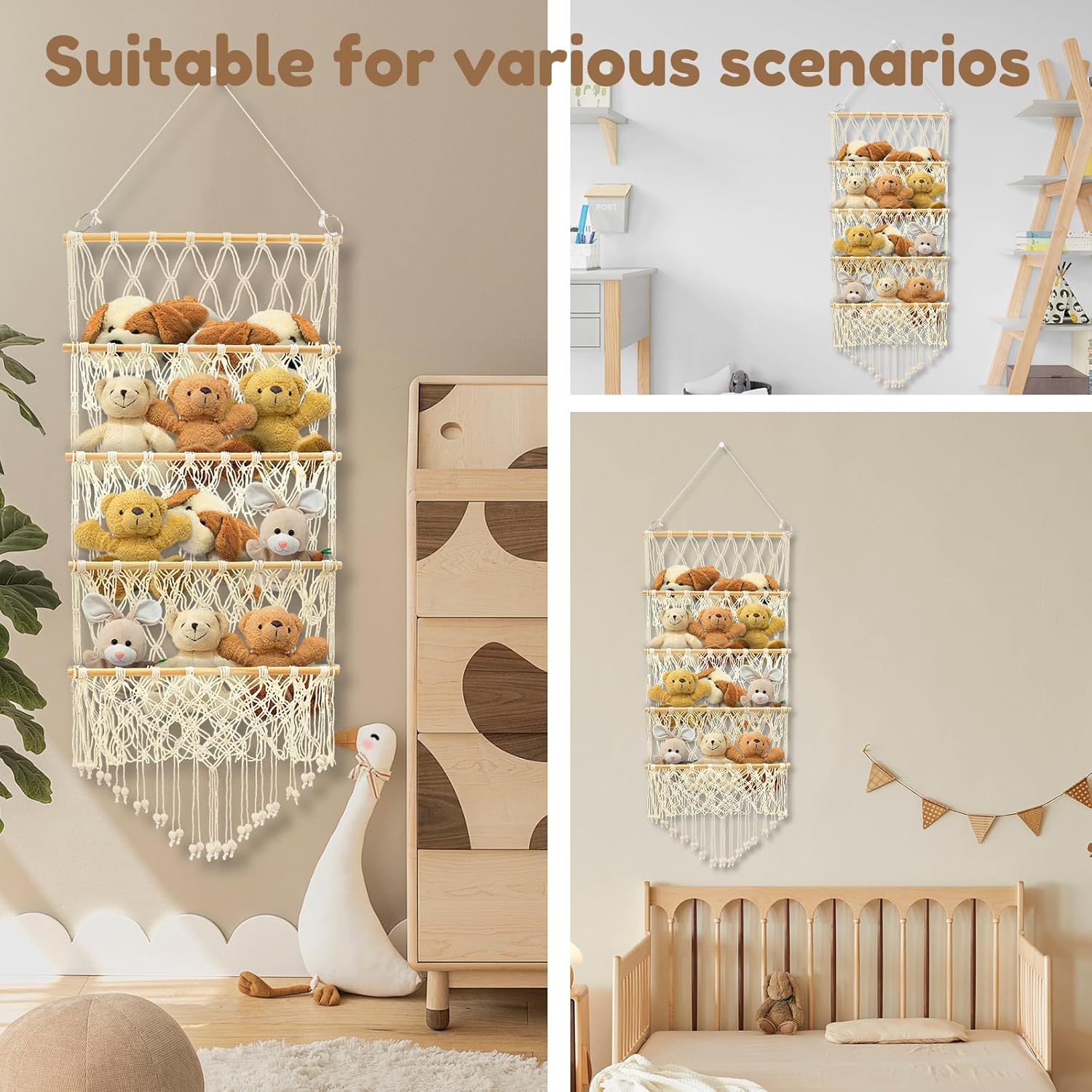 4 layer versatile plush toy holder large capacity vertical toy storage organizer safe nursery hanging organizer stable stuffed animals holder for kids children bedroom(beige) 4 layer versatile plush toy holder large capacity vertical toy storage organizer safe nursery hanging organizer stable stuffed animals holder for kids children bedroom(beige)