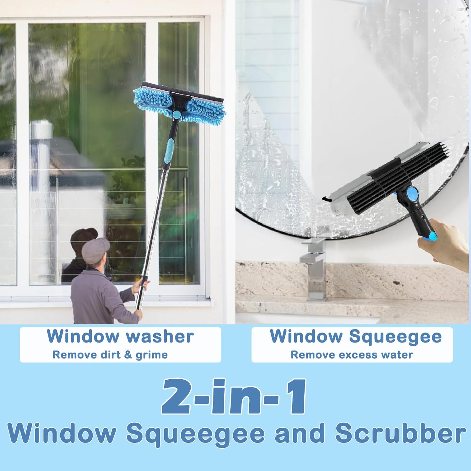 12.8ft(3.9m) window cleaning equipment,window cleaner with long handle(153in),professional window squeegee glass cleaning tool for high windows, shower glass, car, rv 12.8ft(3.9m) window cleaning equipment,window cleaner with long handle(153in),professional window squeegee glass cleaning tool for high windows, shower glass, car, rv