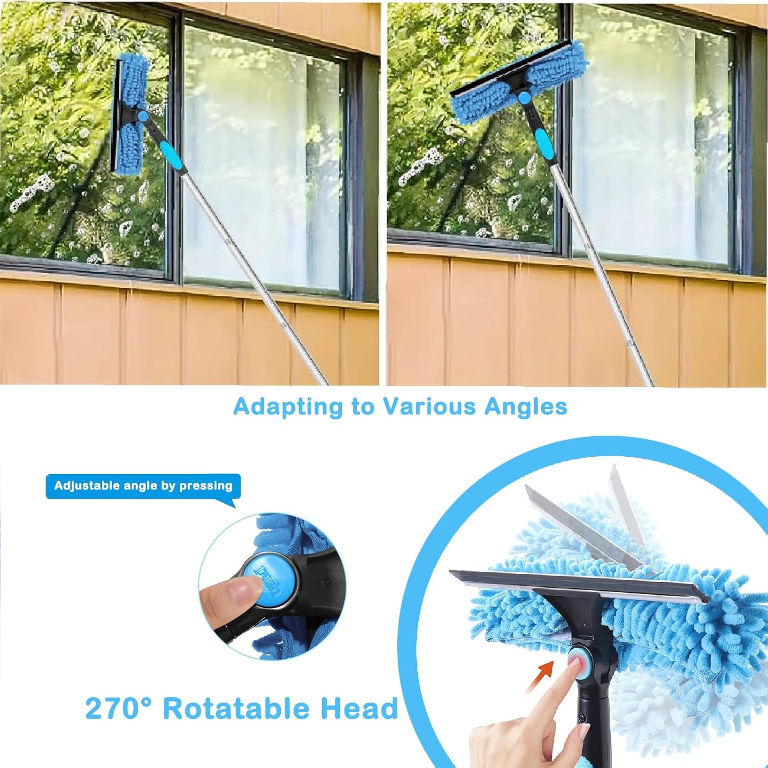 12.8ft(3.9m) window cleaning equipment,window cleaner with long handle(153in),professional window squeegee glass cleaning tool for high windows, shower glass, car, rv 12.8ft(3.9m) window cleaning equipment,window cleaner with long handle(153in),professional window squeegee glass cleaning tool for high windows, shower glass, car, rv