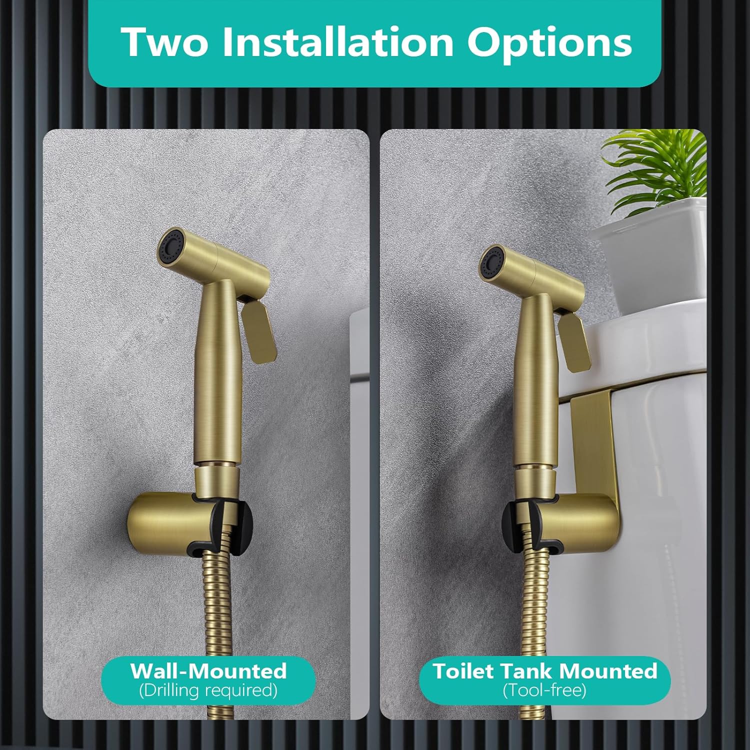 barrock handheld bidet sprayer for toilet, stainless steel cloth diaper sprayer kit, pet bath and feminine hygiene accessory set, gold brushed brass barrock handheld bidet sprayer for toilet, stainless steel cloth diaper sprayer kit, pet bath and feminine hygiene accessory set, gold brushed brass