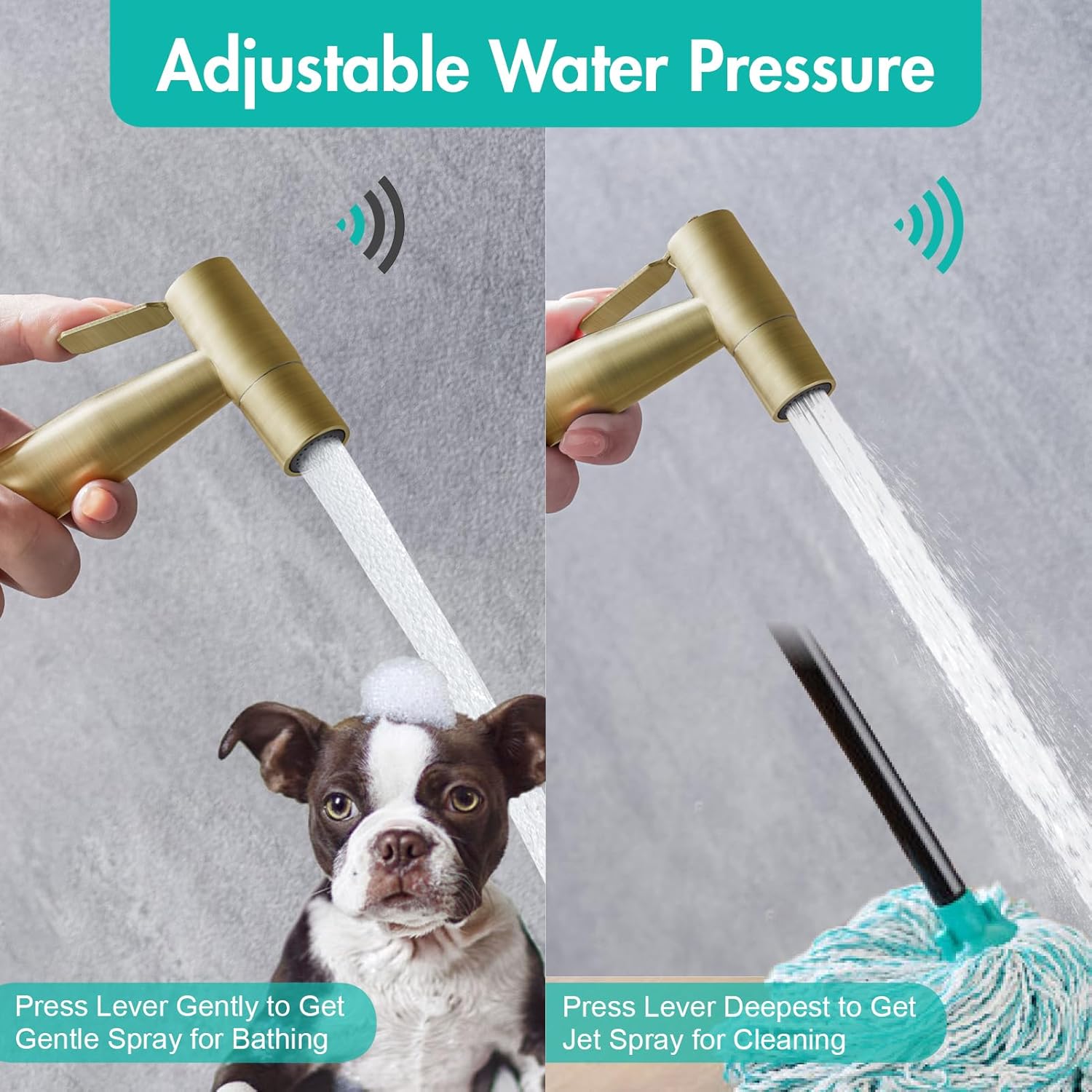 barrock handheld bidet sprayer for toilet, stainless steel cloth diaper sprayer kit, pet bath and feminine hygiene accessory set, gold brushed brass barrock handheld bidet sprayer for toilet, stainless steel cloth diaper sprayer kit, pet bath and feminine hygiene accessory set, gold brushed brass