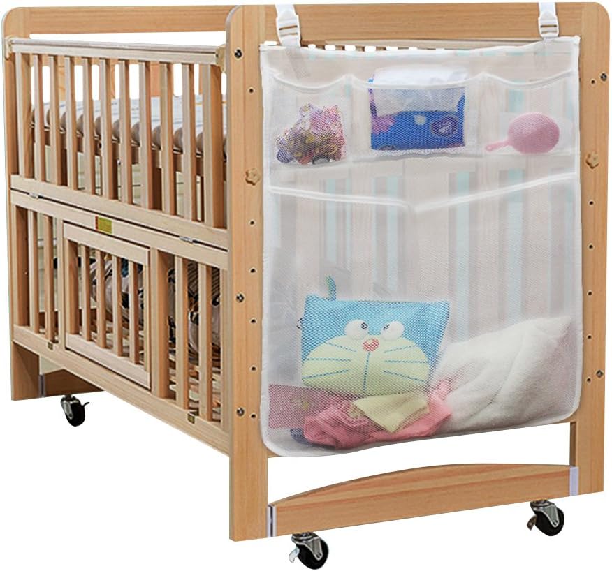 eleoption baby diaper organizer for nursery hanging diaper storage bag perfect bedside caddy for baby crib, 4 pocket diaper accessories, cot cloth toy tidy crib organizer eleoption baby diaper organizer for nursery hanging diaper storage bag perfect bedside caddy for baby crib, 4 pocket diaper accessories, cot cloth toy tidy crib organizer