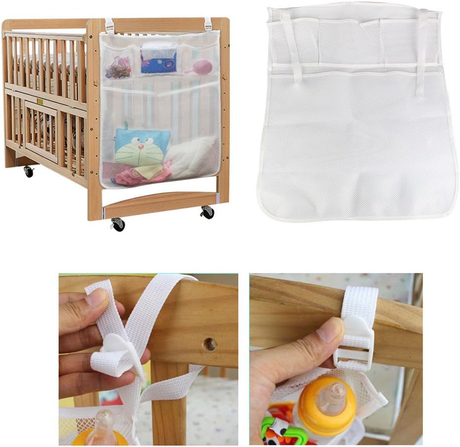 eleoption baby diaper organizer for nursery hanging diaper storage bag perfect bedside caddy for baby crib, 4 pocket diaper accessories, cot cloth toy tidy crib organizer eleoption baby diaper organizer for nursery hanging diaper storage bag perfect bedside caddy for baby crib, 4 pocket diaper accessories, cot cloth toy tidy crib organizer