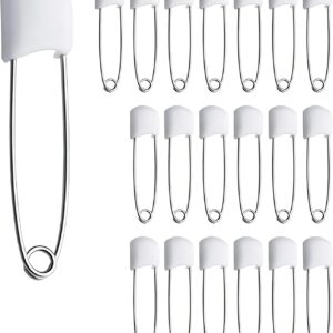 20 pcs nappy pins,2.2 inch stainless steel nappy pins safety lock,durable hold locking safety pin for clothes,head fasteners pin for prefold nappies,terry squares,diaper clothes