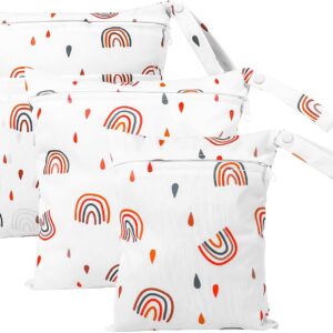 3pcs wet dry bags waterproof cloth diaper nappy bags organiser pouches cloth diaper bag with double zipper pockets for baby items wet clothes swimming gym beach