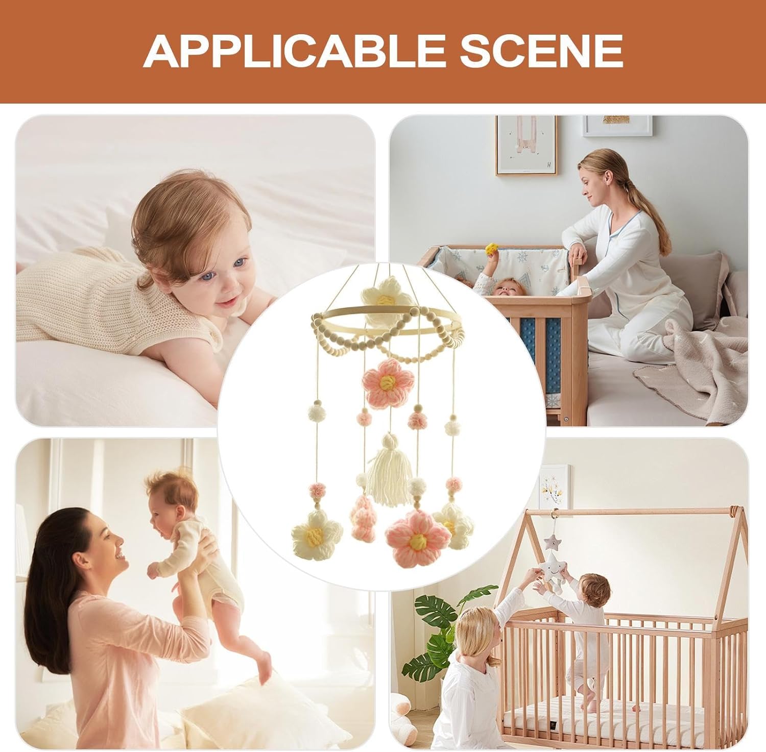 crib mobile, nursery hanging decor, baby sensory toy, soft felt material, wooden frame structure, for bedroom living room daycare window wall, 7.87x3.94x3.94 in crib mobile, nursery hanging decor, baby sensory toy, soft felt material, wooden frame structure, for bedroom living room daycare window wall, 7.87x3.94x3.94 in