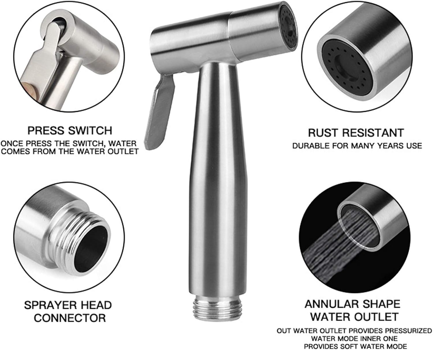 bidet sprayer for toilet, hand accessory sprayer, bathroom kit, washing machine cloth for baby diapers, stainless steel, black (brushed) bidet sprayer for toilet, hand accessory sprayer, bathroom kit, washing machine cloth for baby diapers, stainless steel, black (brushed)