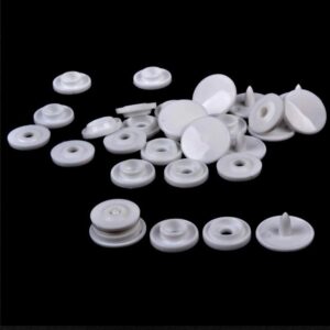 weddecor no sew genuine kam snap press plastic fasteners buttons t3 size for diy arts & crafts clothing kid wear bibs diapers woollen fabrics, white, 50pcs