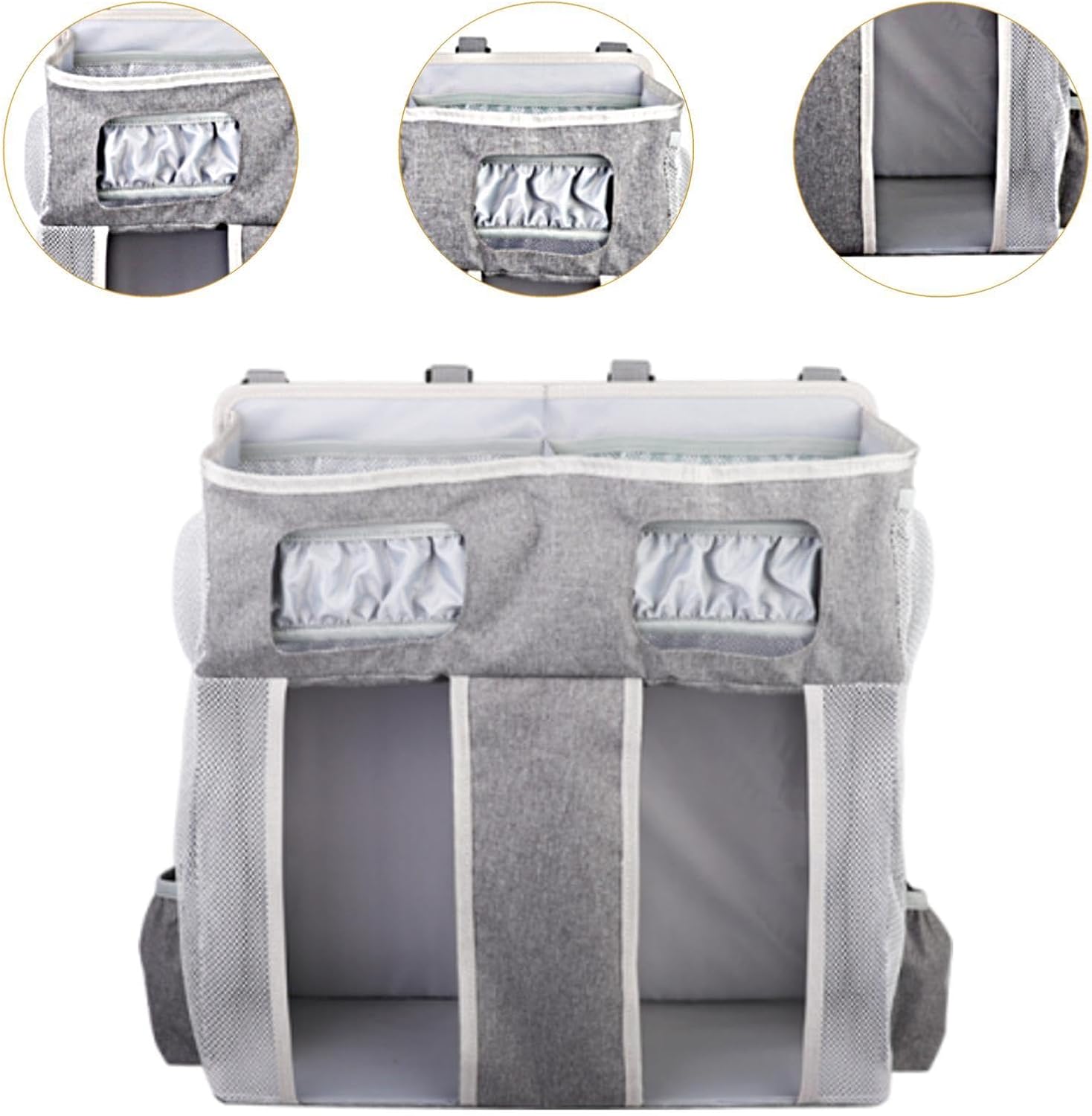 diaper organizer for nursery with hanging storage bag and crib accessories 17.32x19.69 inch oxford cloth gray diaper organizer for nursery with hanging storage bag and crib accessories 17.32x19.69 inch oxford cloth gray