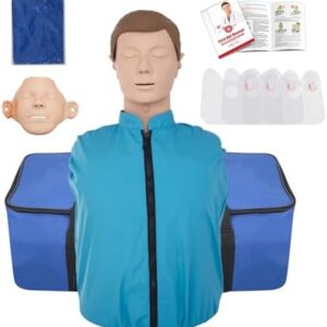 cpr training manikin, adult first aid resuscitation dummy for teaching and training, professional rubber half body rescue mannequin