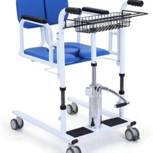 patient lift transfer machine portable multifunctional adjustable height commode shower chair for nursing elderly, load capacity 200kg