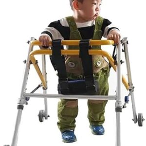 adjustable child gait trainer, folding four wheeled walker for rehabilitation and exercise, height adjustable rollator walker for mobility support