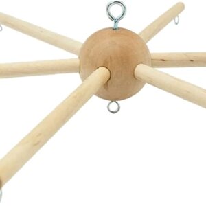 mobile hanger for crib, natural wooden diy mobile kit, bell wind chimes hanger for baby home wall hanging balcony diy kit for crib