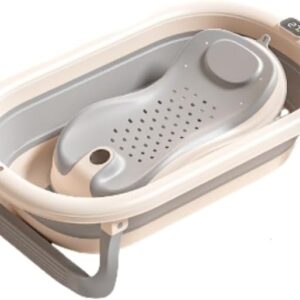 homewell xxl foldable baby bath, baby bath with built in thermometer, portable travel bath, ideal for babies and children 0 24 months newborn essentials