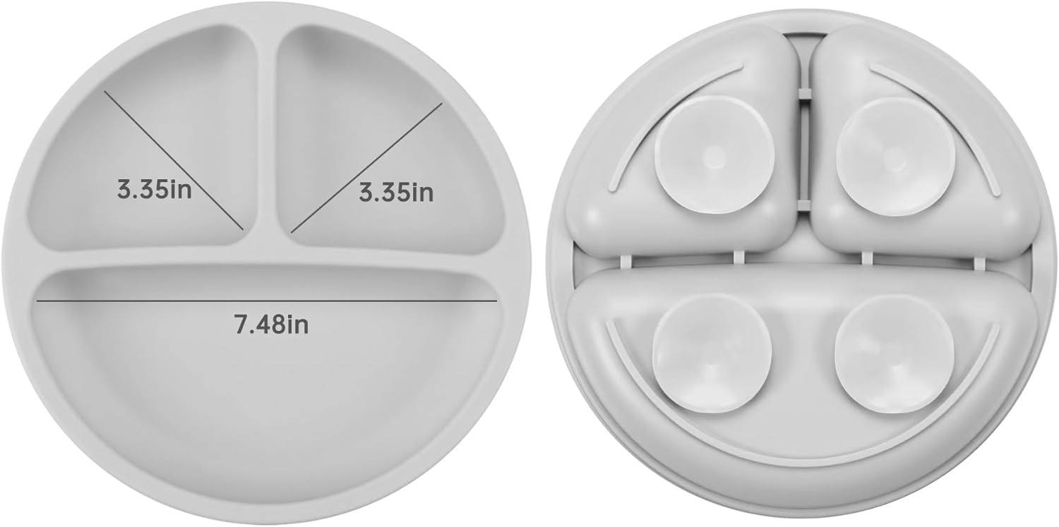 pandaear silicone baby crockery set with suction cup, 2 divided children's plates + 2 suction cups, baby porridge bowl + 2 baby drinking cups with 2 baby spoons, 2 forks, children's crockery set, baby pandaear silicone baby crockery set with suction cup, 2 divided children's plates + 2 suction cups, baby porridge bowl + 2 baby drinking cups with 2 baby spoons, 2 forks, children's crockery set, baby