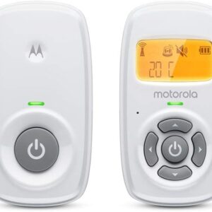 motorola nursery am24 / mbp24 audio baby monitor with room temperature display, high sensitivity microphone and two way talk, uhf, white