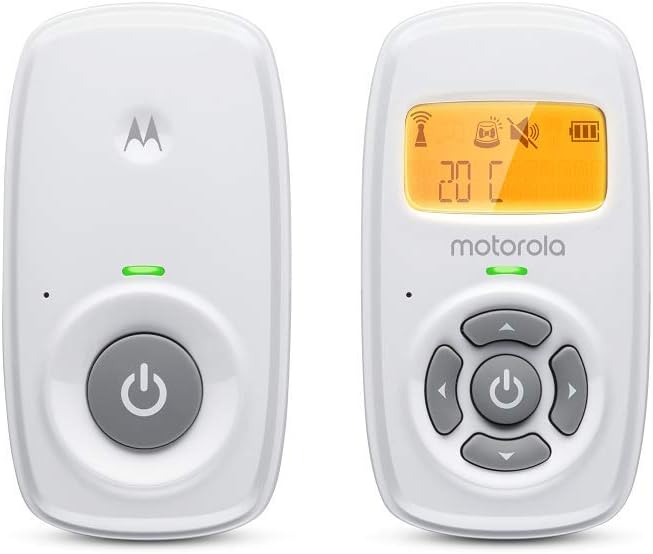 motorola nursery am24 / mbp24 audio baby monitor with room temperature display, high sensitivity microphone and two way talk, uhf, white motorola nursery am24 / mbp24 audio baby monitor with room temperature display, high sensitivity microphone and two way talk, uhf, white