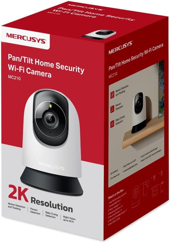 mercusys mc210 indoor camera,2k 3mp,tp link security camera,pet camera,baby monitor,smart detection,night vision,full coverage,2 way audio,app control,google home/alexa,no monthly fee mercusys mc210 indoor camera,2k 3mp,tp link security camera,pet camera,baby monitor,smart detection,night vision,full coverage,2 way audio,app control,google home/alexa,no monthly fee