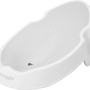 shnuggle | newborn baby bath support | ergonomic soft touch seat | lightweight non slip base | hygienic & compact | perfect for babies up to 6 months / 9 kg | white & grey