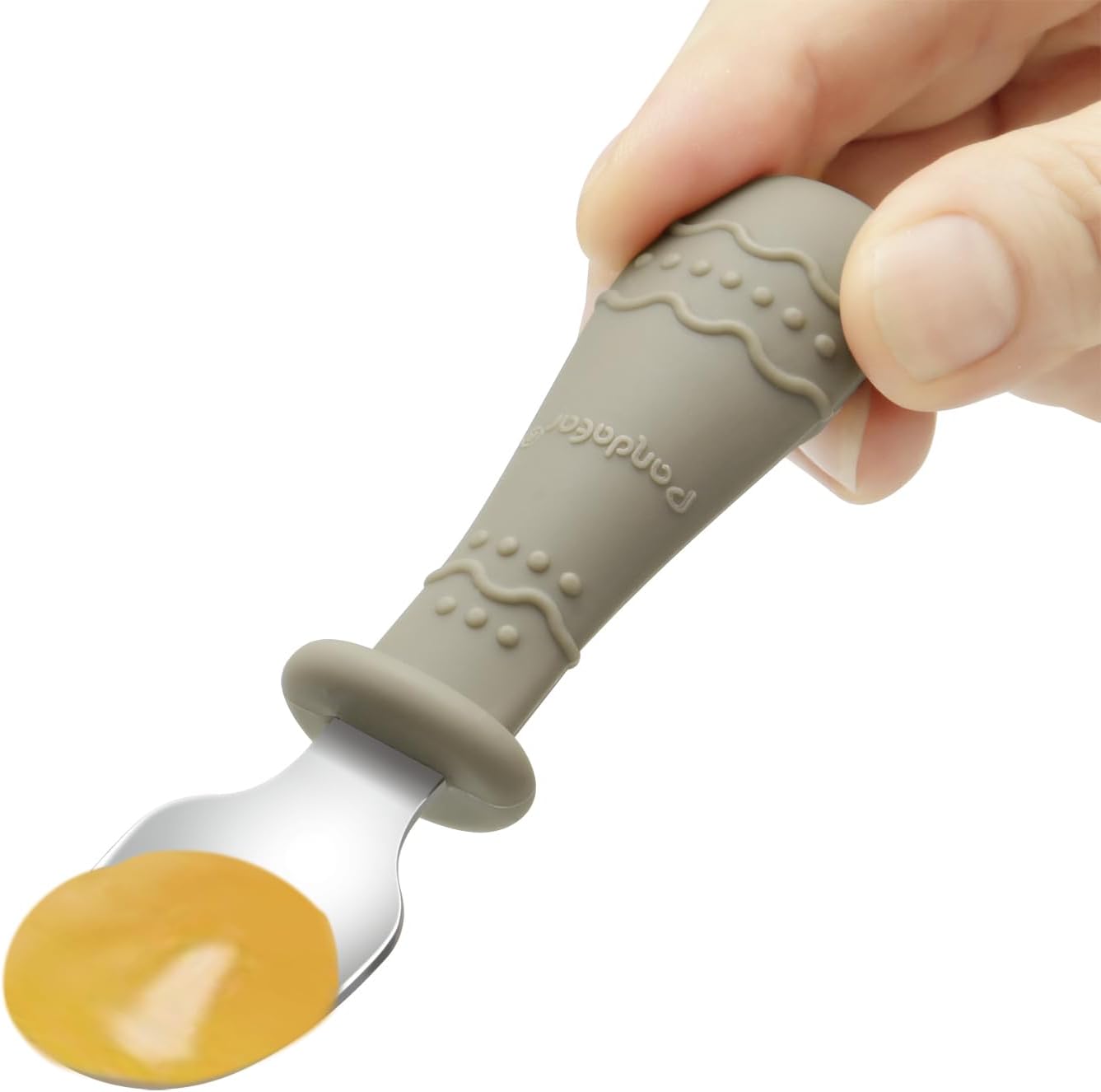 pandaear baby cutlery set, 6 pack kids spoons and forks, 18/8 stainless steel and food grade silicone, kids cutlery set (brown/walnut/blue) pandaear baby cutlery set, 6 pack kids spoons and forks, 18/8 stainless steel and food grade silicone, kids cutlery set (brown/walnut/blue)