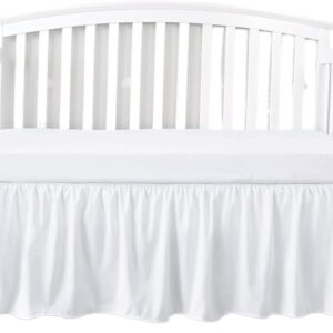 crib bed skirt add white top sheets 4 sides pleated ruffles for boys girls toddler nursery bedspread for bed(white,70x140x36cm)