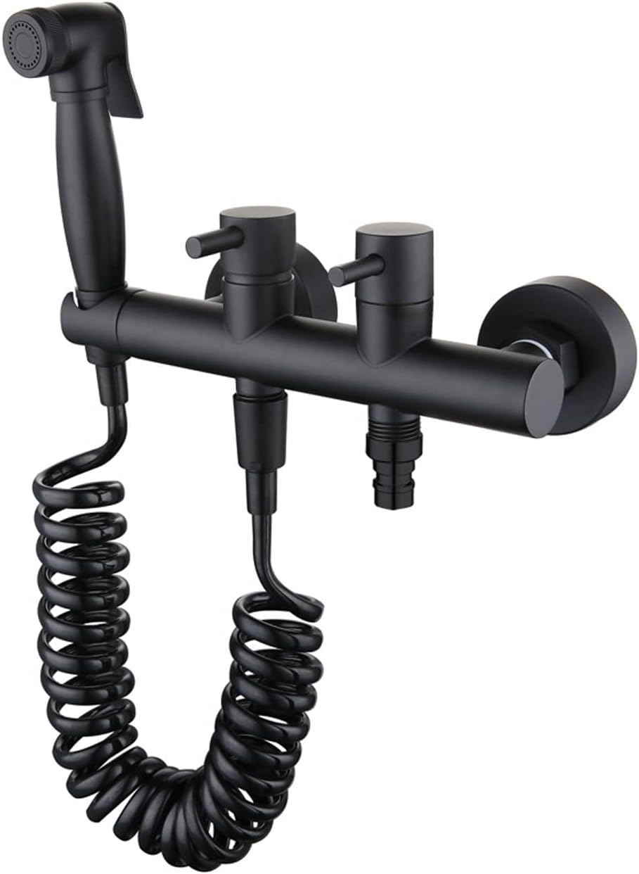 bidet sprayer for toilet handheld with pvc hose, brass attachment for feminine wash, diaper cloth and shower for pet, black bidet sprayer for toilet handheld with pvc hose, brass attachment for feminine wash, diaper cloth and shower for pet, black