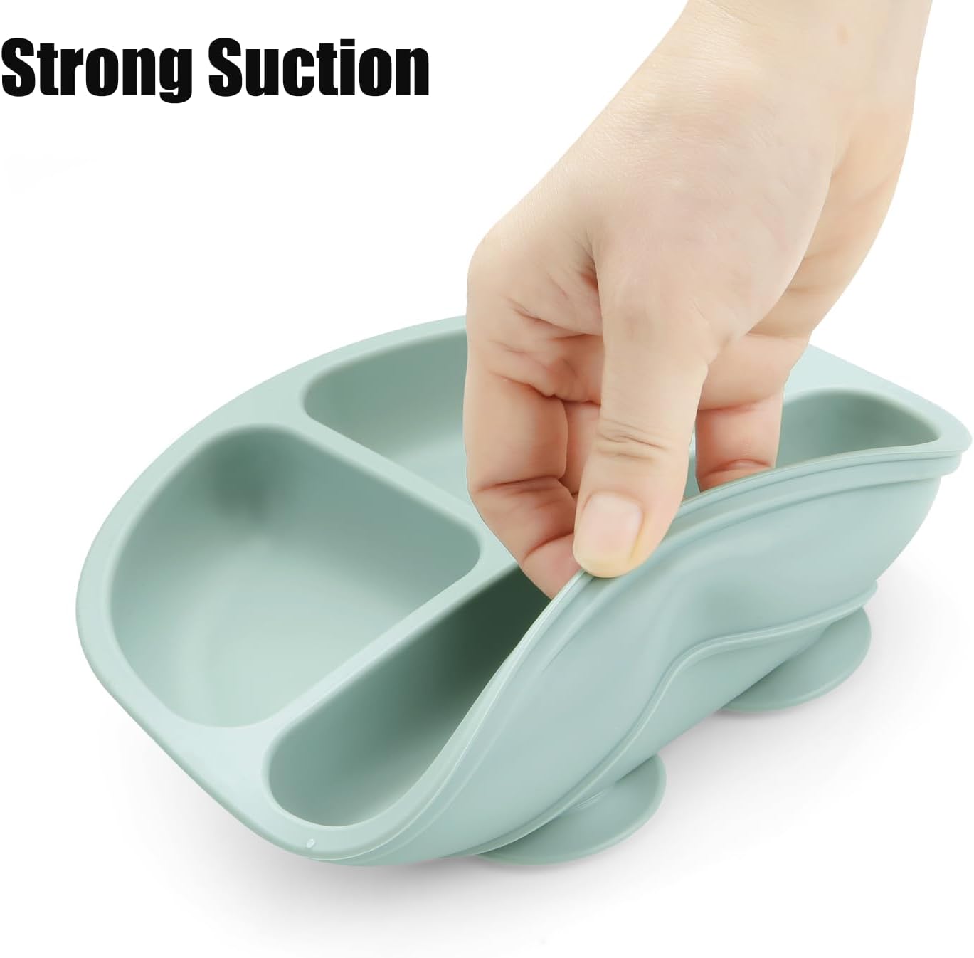 pandaear 2 divided children's plates with suction plate and 2 baby spoons 2 forks silicone baby plate non slip bpa free split plate set learning plate pandaear 2 divided children's plates with suction plate and 2 baby spoons 2 forks silicone baby plate non slip bpa free split plate set learning plate