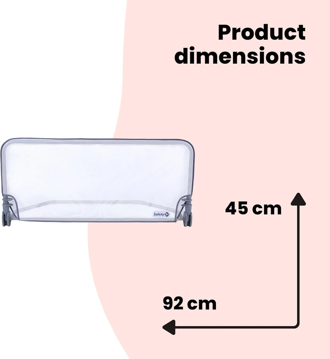 safety 1st standard bed rail 90cm, bed guard for toddler bed, 18 months – 5 years, toddler bed rail, mesh fabric, automatic lock, easy to clean, grey & white safety 1st standard bed rail 90cm, bed guard for toddler bed, 18 months – 5 years, toddler bed rail, mesh fabric, automatic lock, easy to clean, grey & white