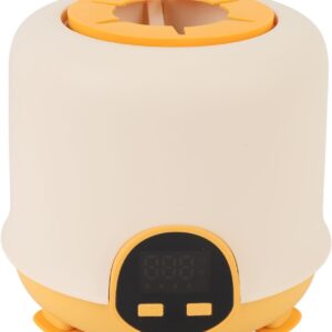 automatic baby food mixer, quiet electric milk bottle shaker for infant feeding, 1.5 inch lcd display for busy parents (yellow)