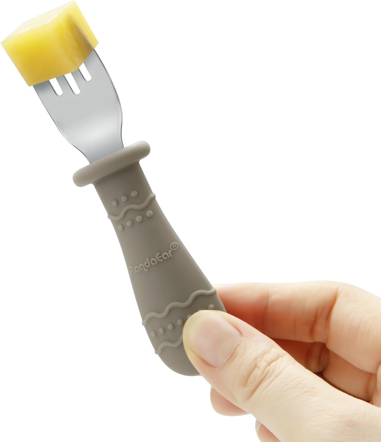 pandaear baby cutlery set, 6 pack kids spoons and forks, 18/8 stainless steel and food grade silicone, kids cutlery set (brown/walnut/blue) pandaear baby cutlery set, 6 pack kids spoons and forks, 18/8 stainless steel and food grade silicone, kids cutlery set (brown/walnut/blue)