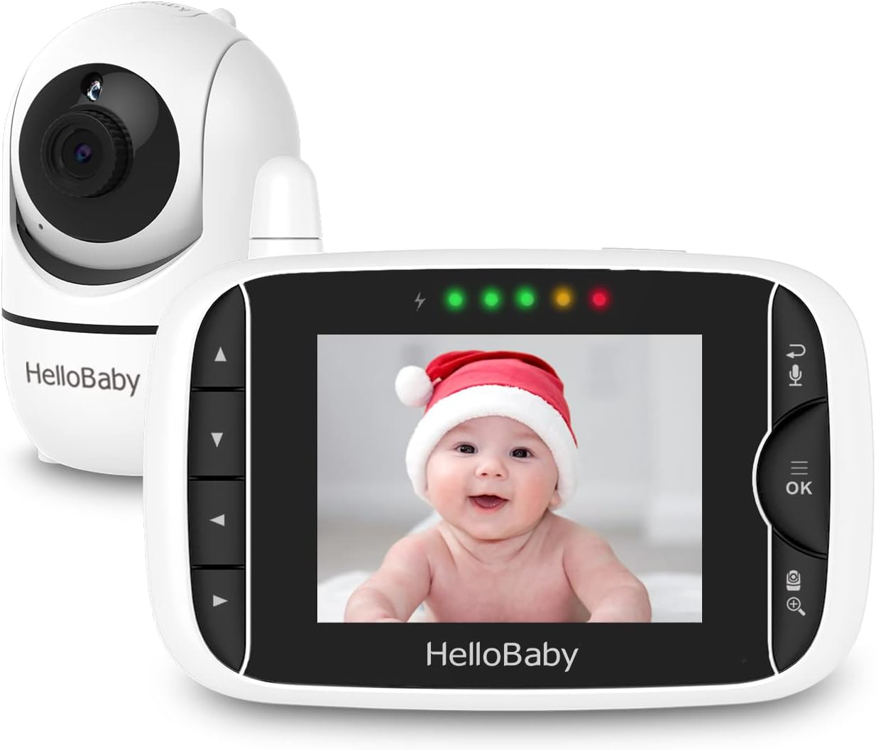 hellobaby baby monitor with remote pan tilt zoom camera 3.2'' lcd screen upgraded 2020, infrared night vision, temperature display, lullaby, two way audio, with vox mode (3.2 inch) hellobaby baby monitor with remote pan tilt zoom camera 3.2'' lcd screen upgraded 2020, infrared night vision, temperature display, lullaby, two way audio, with vox mode (3.2 inch)