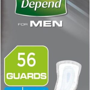 depend men's pads, maximum absorbency, incontinence protection, 56 pads (packaging may vary)
