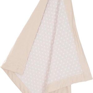 roba frosty almond baby blanket 80 x 80 cm – organic cotton cuddly blanket – gots & oeko tex 100 certified – embossed polka dot design – beige