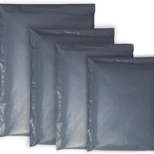 double dragon 60 mixed size self seal mailer bags | tamper proof plastic packaging for mailing, postage, shipping & delivery | grey (4 sizes | small to large | 15 each)