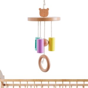 crib mobileen, nursery wall hanging for bedroom living room play space with calming design, ideal for baby rooms, ornament christmas wall decor, natural wood finish, ready to