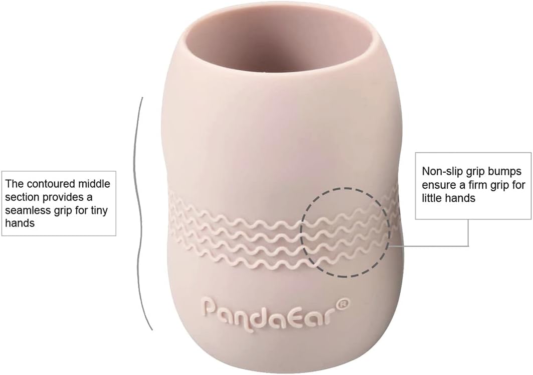 pandaear silicone feeding set | set of 2 divided suction plates and 2 small cups with 2 spoons and 2 forks | baby utensils (pink) pandaear silicone feeding set | set of 2 divided suction plates and 2 small cups with 2 spoons and 2 forks | baby utensils (pink)