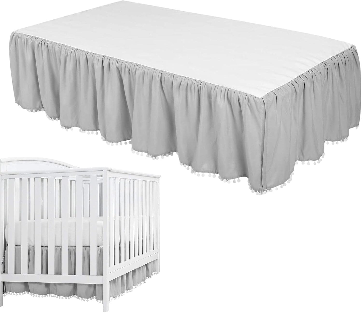 28" x 52" crib skirt, elegant crib skirt, soft toddler bed skirt, comfortable crib bed skirt, nursery decor crib skirts with soft and cozy fabric for babies home nursery room accessories 28" x 52" crib skirt, elegant crib skirt, soft toddler bed skirt, comfortable crib bed skirt, nursery decor crib skirts with soft and cozy fabric for babies home nursery room accessories