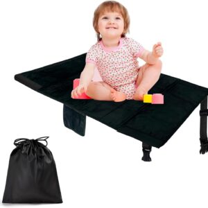 flyaway kids bed, aeroplane bed for toddlers, airplane bed for toddlers 2 piece set with polyester bag, portable travel bed for kids to lie down and rest on flights (black)