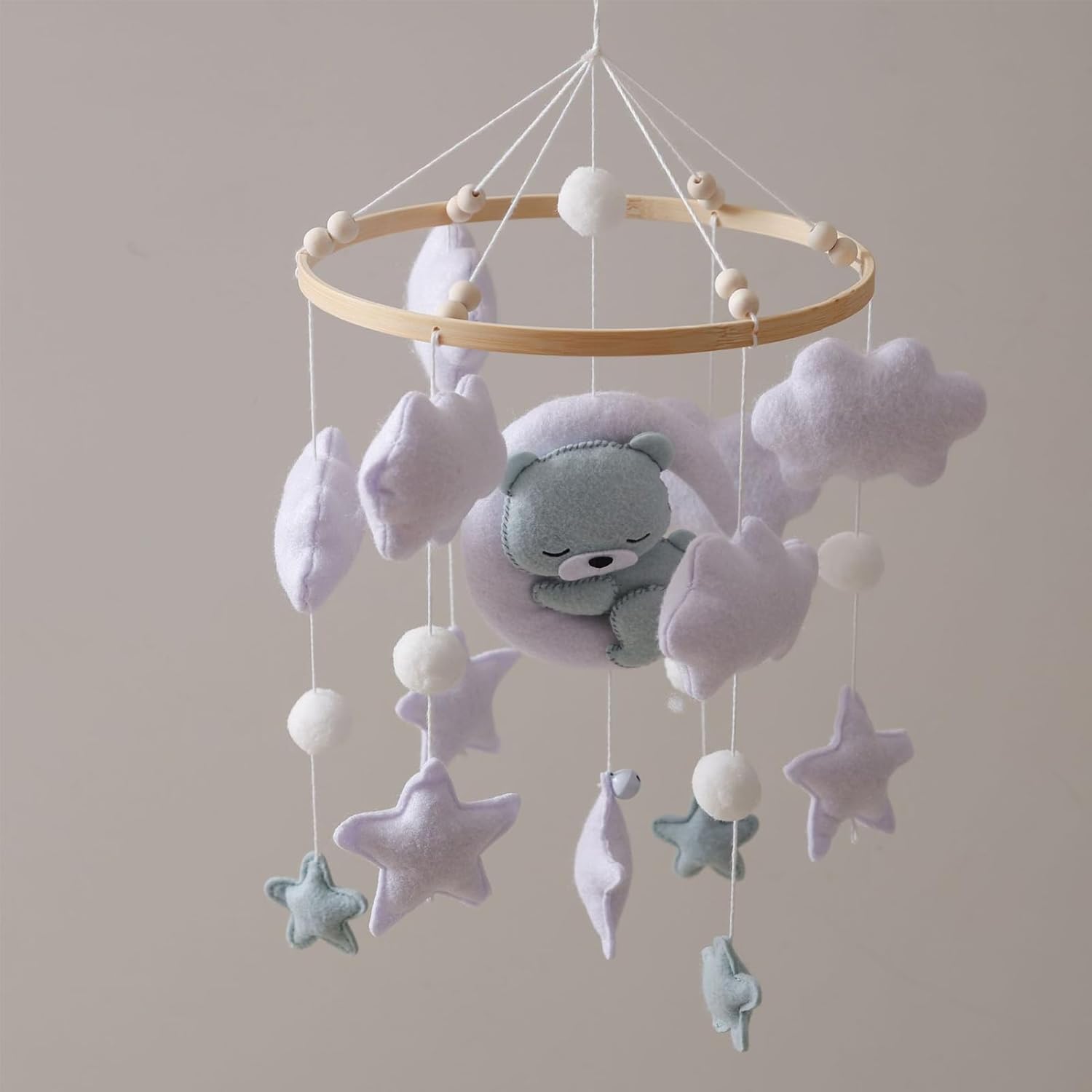 crib mobile with bear theme nursery decor for babies | lightweight portable design with soothing sounds, perfect for bassinet bedroom wall decoration and engagement crib mobile with bear theme nursery decor for babies | lightweight portable design with soothing sounds, perfect for bassinet bedroom wall decoration and engagement