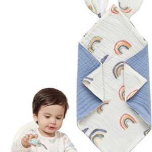 burp cloths for babies, bib towels for babies, cotton baby bandana drool, 12 x 12 inch baby burp, absorbent double layer burp cloth with rabbit ears, soft baby bibs for toddlers