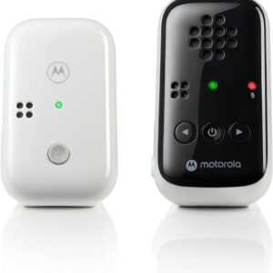 motorola nursery pip10 audio baby monitor long range, secure & private connection, volume control, alert detection light, portable parent unit