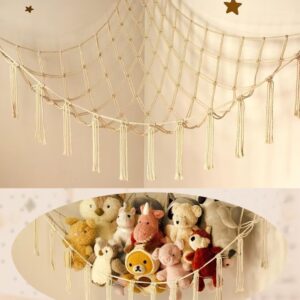 stuffed animal storage hammock or net corner large toy hammock net for stuffed animals room decor cute stuff animal organizer holder for plush plushie kids baby nursery wall bedroom home decor