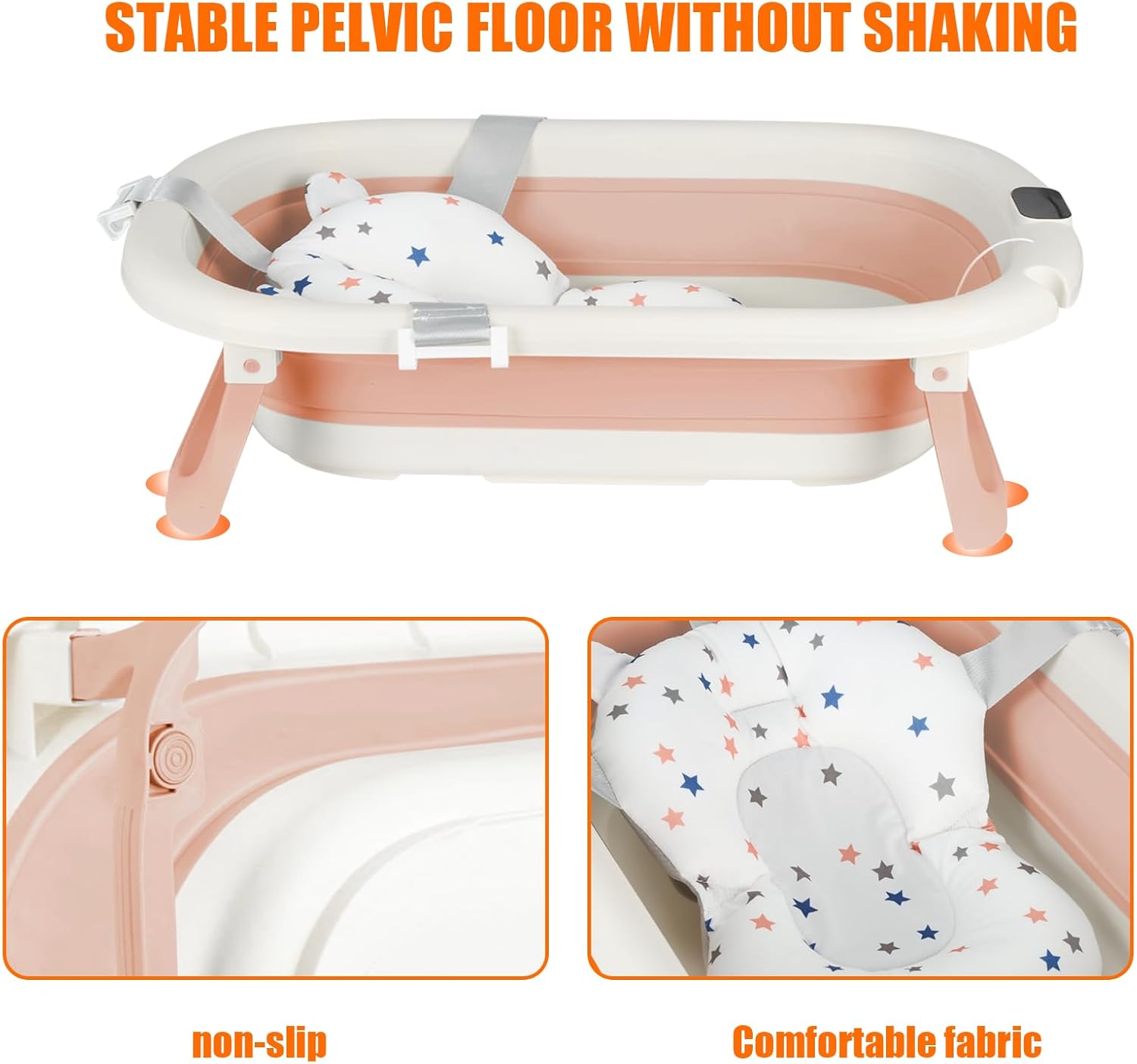 xanni newborn essentials foldable baby bathtub with bath mat, portable travel bath for babies and children 0 24 months xanni newborn essentials foldable baby bathtub with bath mat, portable travel bath for babies and children 0 24 months