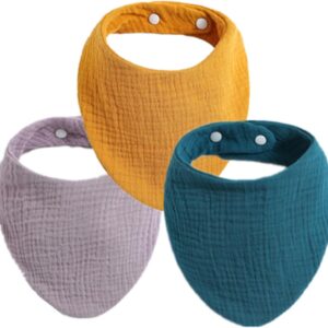 toddler burp cloths newborn gauze cotton washcloth drool bib breathable triangle bib infant push button saliva towel bib for baby girls organic