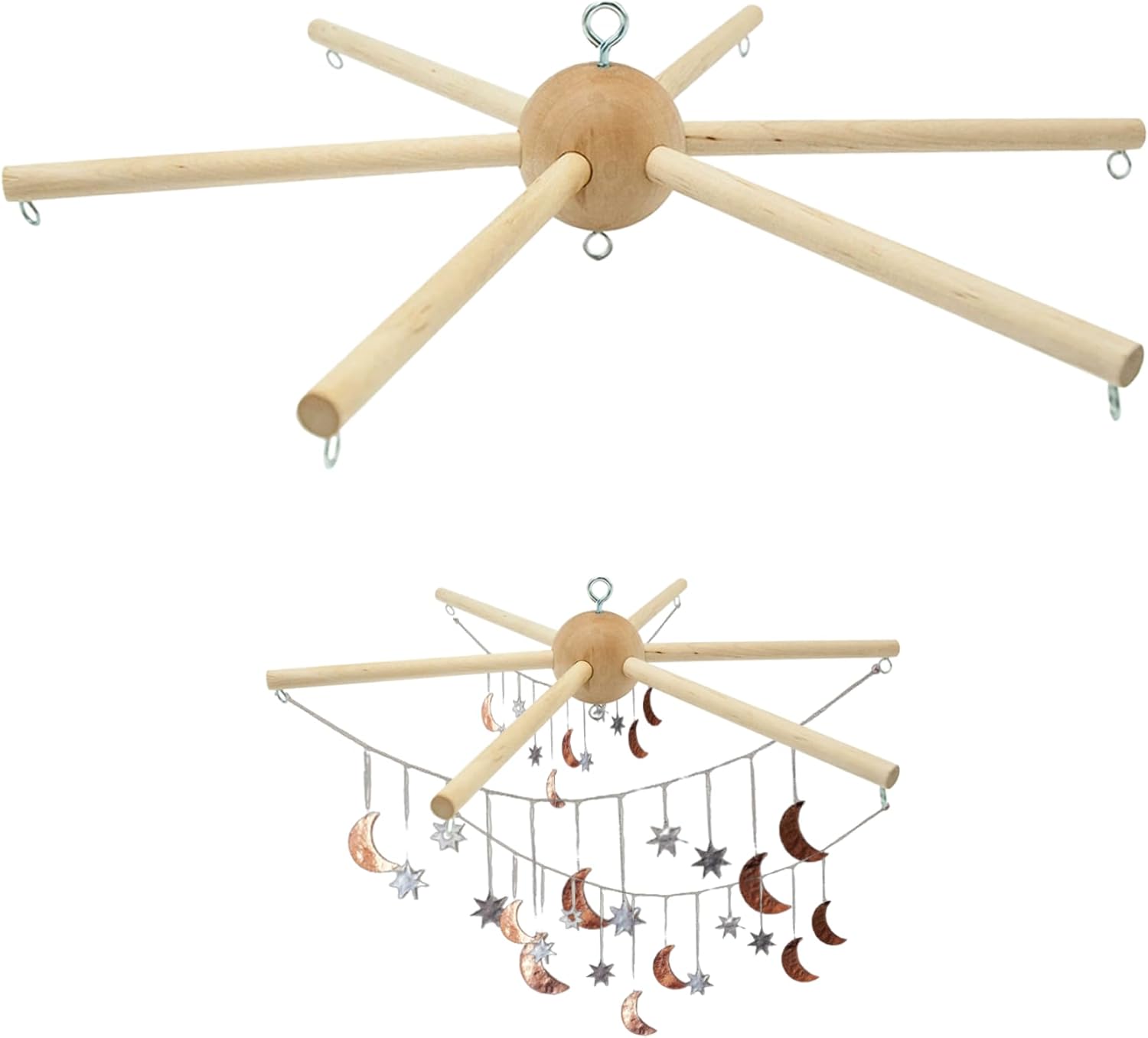 mobile hanger for crib, natural wooden diy mobile kit, bell wind chimes hanger for baby home wall hanging balcony diy kit for crib mobile hanger for crib, natural wooden diy mobile kit, bell wind chimes hanger for baby home wall hanging balcony diy kit for crib