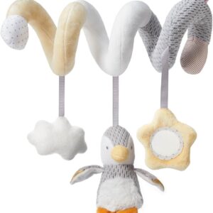 nuby 99618 penguin activity spiral toy for pram, carseat or highchair travel baby, car seat or cot