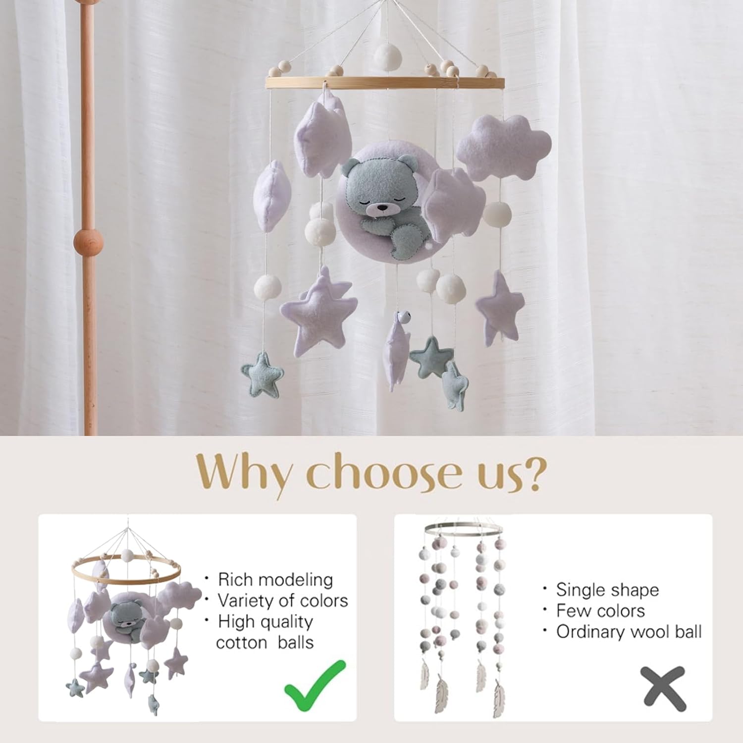 baby crib mobile | sleeping bear ceiling mobile crib toy for children's room bedroom wall decor girls love this play baby crib mobile | sleeping bear ceiling mobile crib toy for children's room bedroom wall decor girls love this play
