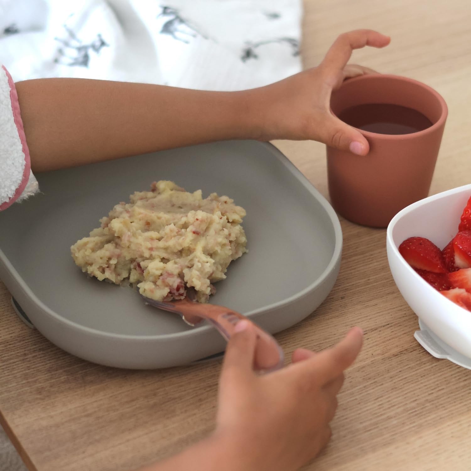 bÉaba, baby food silicone dinnerware set with suction cup non slip 4 piece plate bowl glass spoon healthy sustainable silicone dishwasher safe microwave safe terracotta bÉaba, baby food silicone dinnerware set with suction cup non slip 4 piece plate bowl glass spoon healthy sustainable silicone dishwasher safe microwave safe terracotta